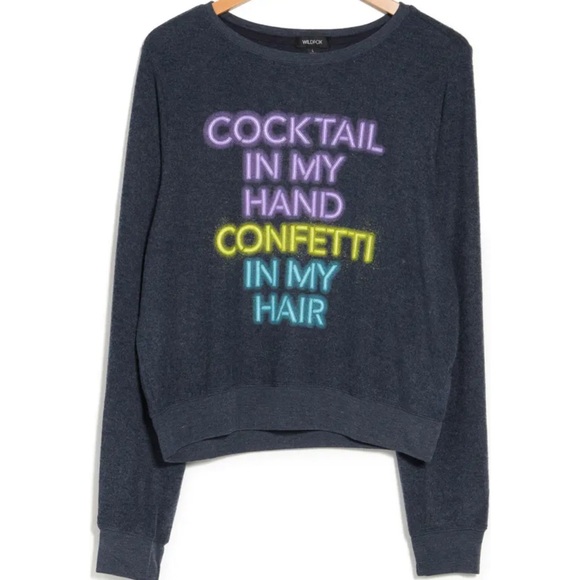 Wildfox Tops - Wildfox Cocktail In My Hand Pullover Sweatshirt NWT
